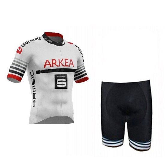 2019 Maillot Arkea Samsic Tirantes Mangas Cortas Blanco Rojo